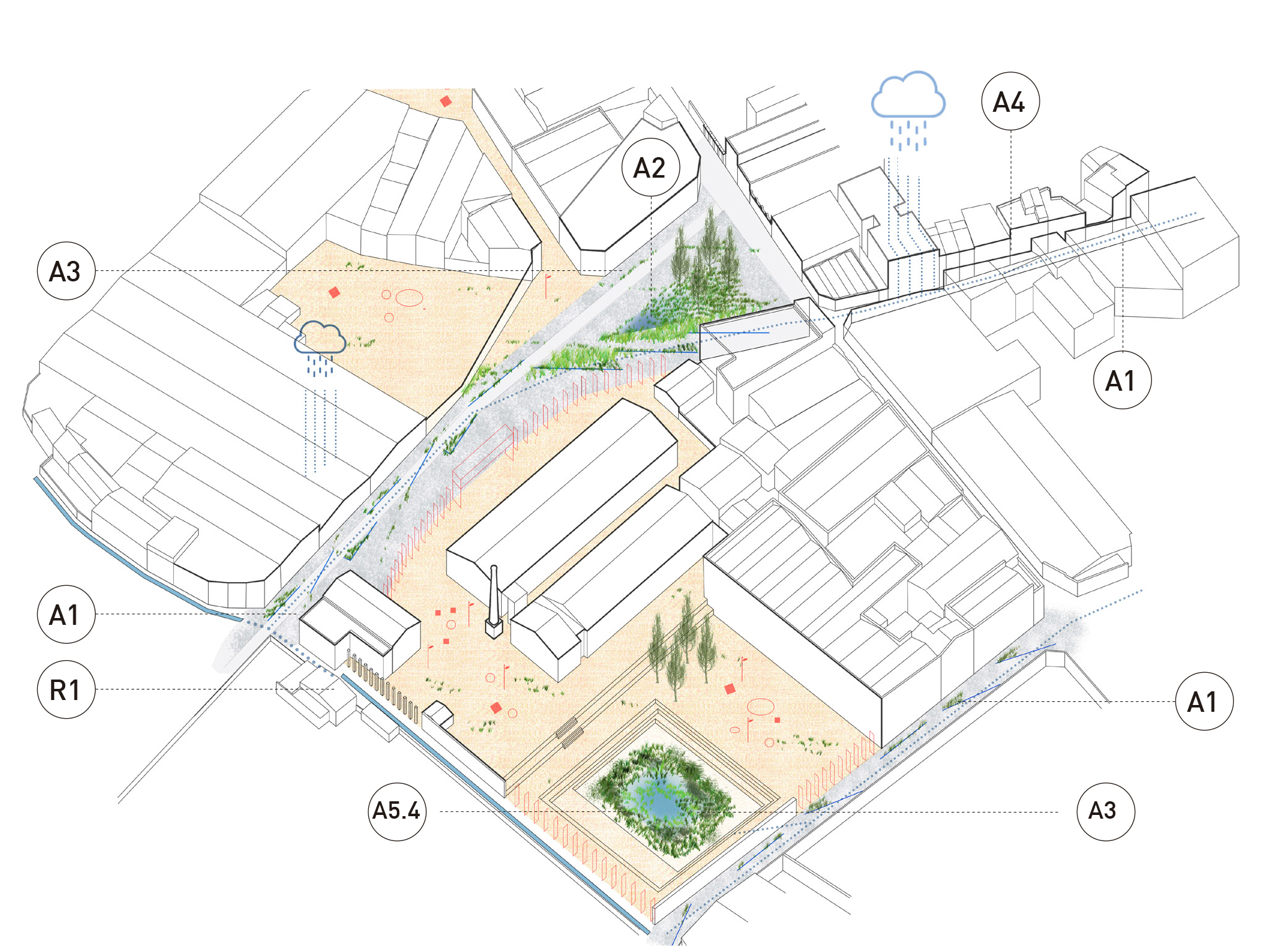 AXO2 urbantizació exterior